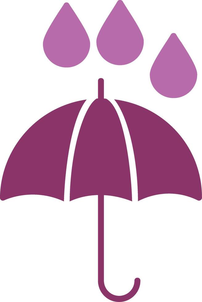 Umbrella Glyph Two Colour Icon vector