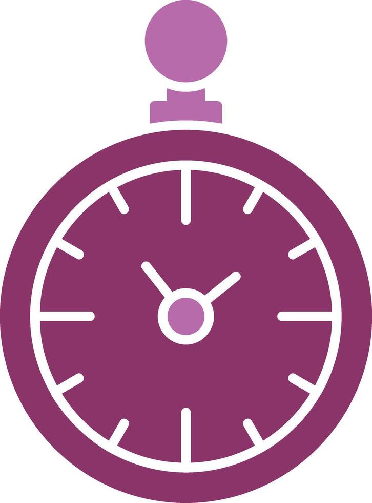 bolsillo reloj glifo dos color icono vector