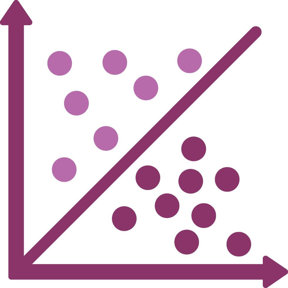 Scatter Graph Glyph Two Colour Icon vector