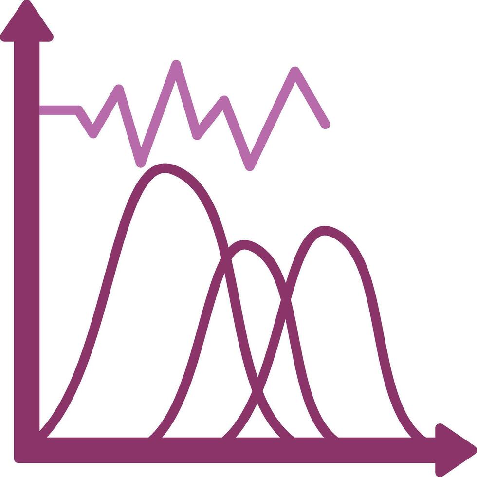 Wave Chart Glyph Two Colour Icon vector