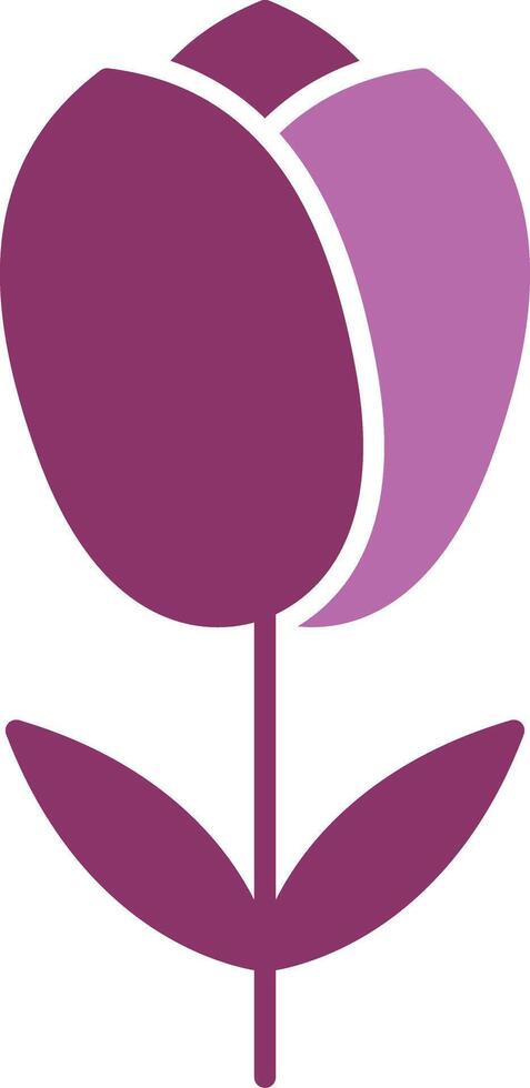 Tulip Glyph Two Colour Icon vector