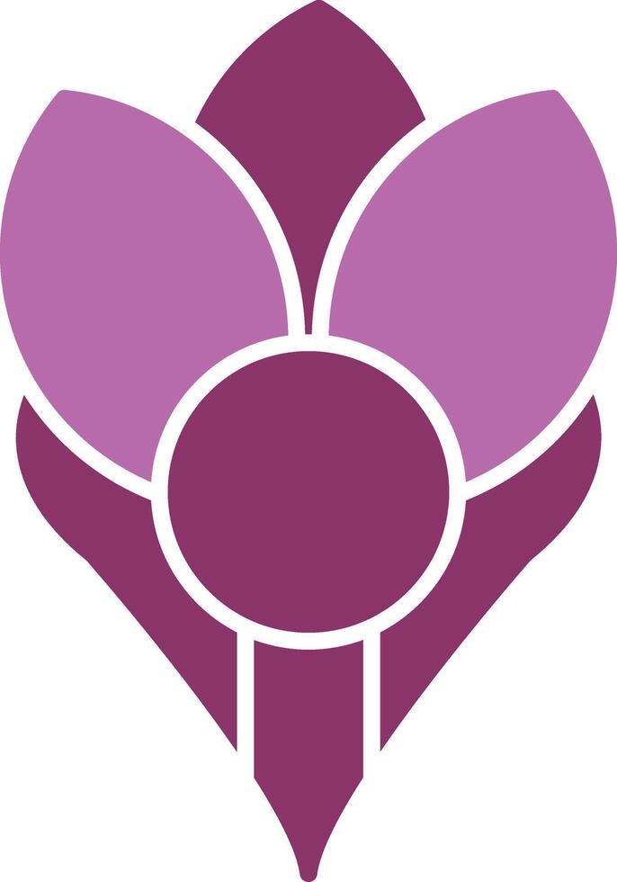 Crocus Glyph Two Colour Icon vector