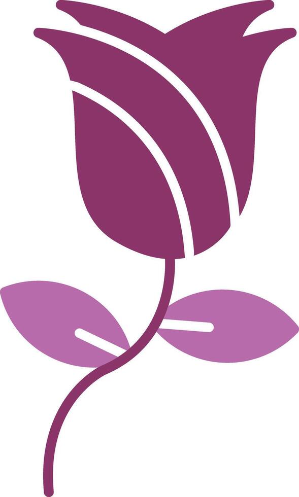 Rose Glyph Two Colour Icon vector