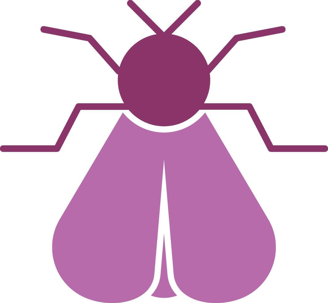 Moth Glyph Two Colour Icon vector