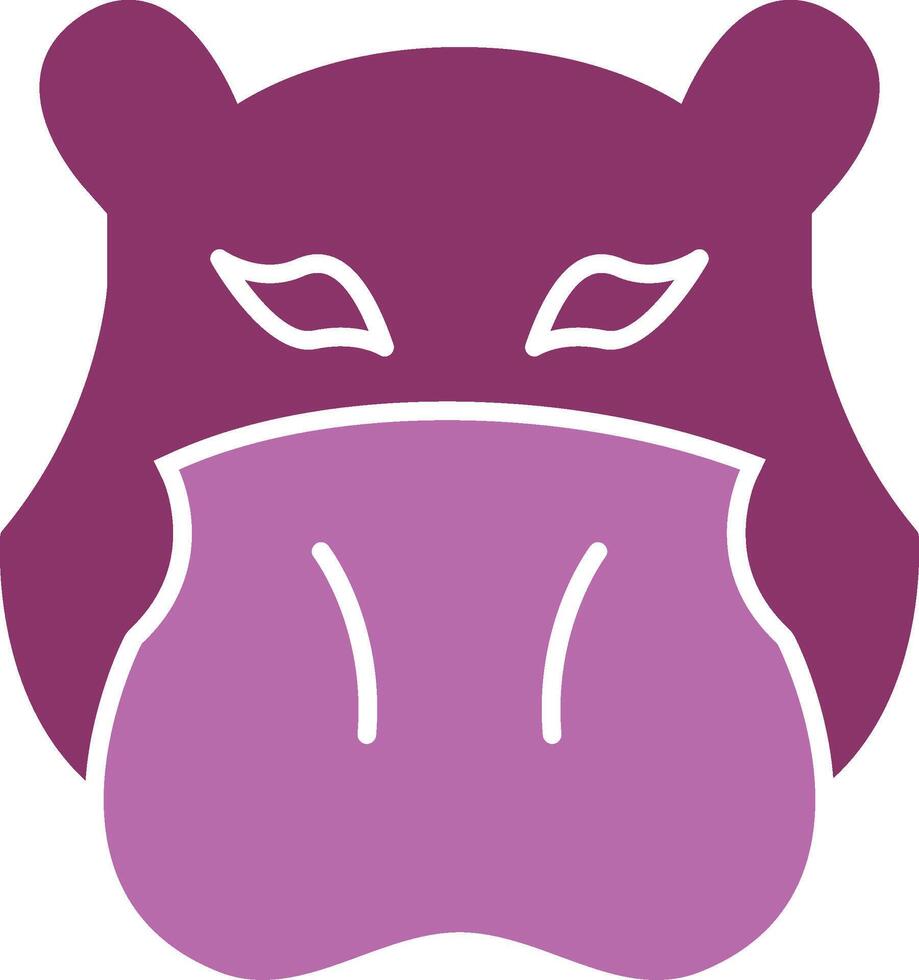 Hippopotamus Glyph Two Colour Icon vector