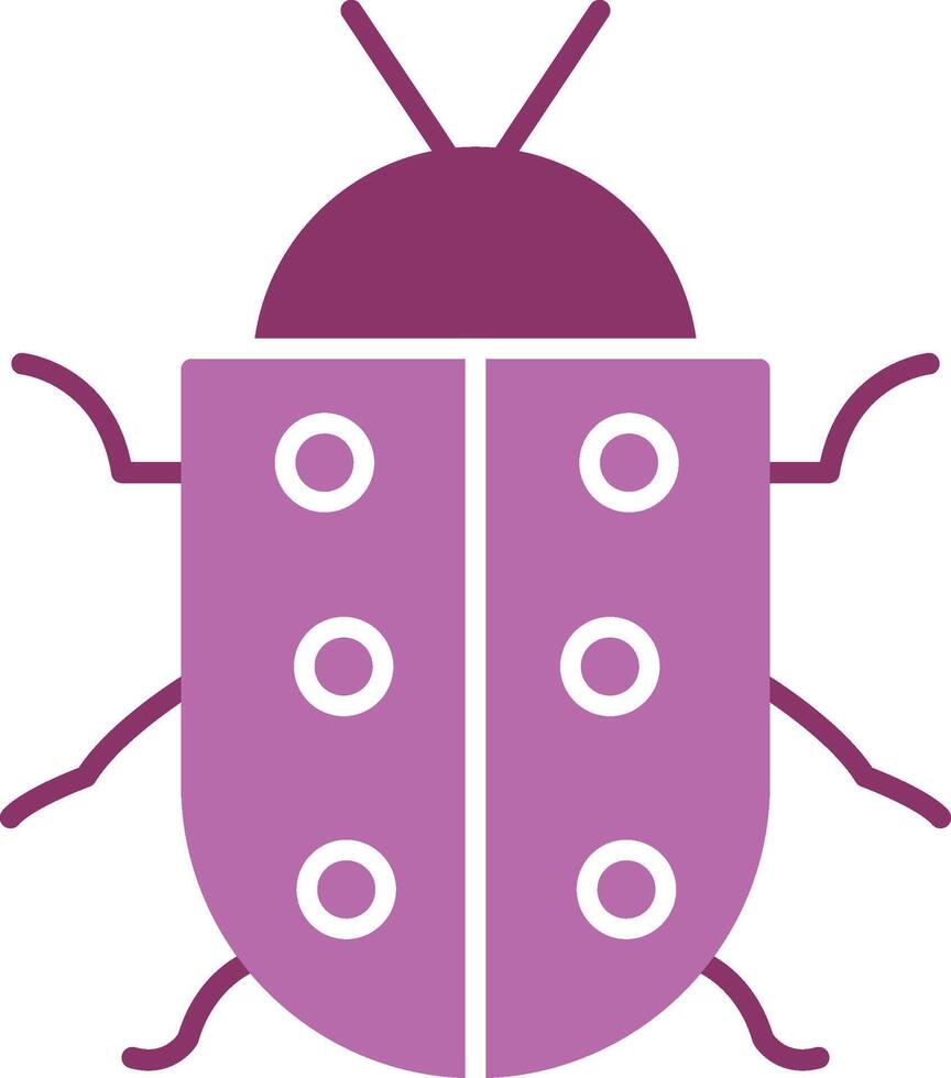 Bug Glyph Two Colour Icon vector