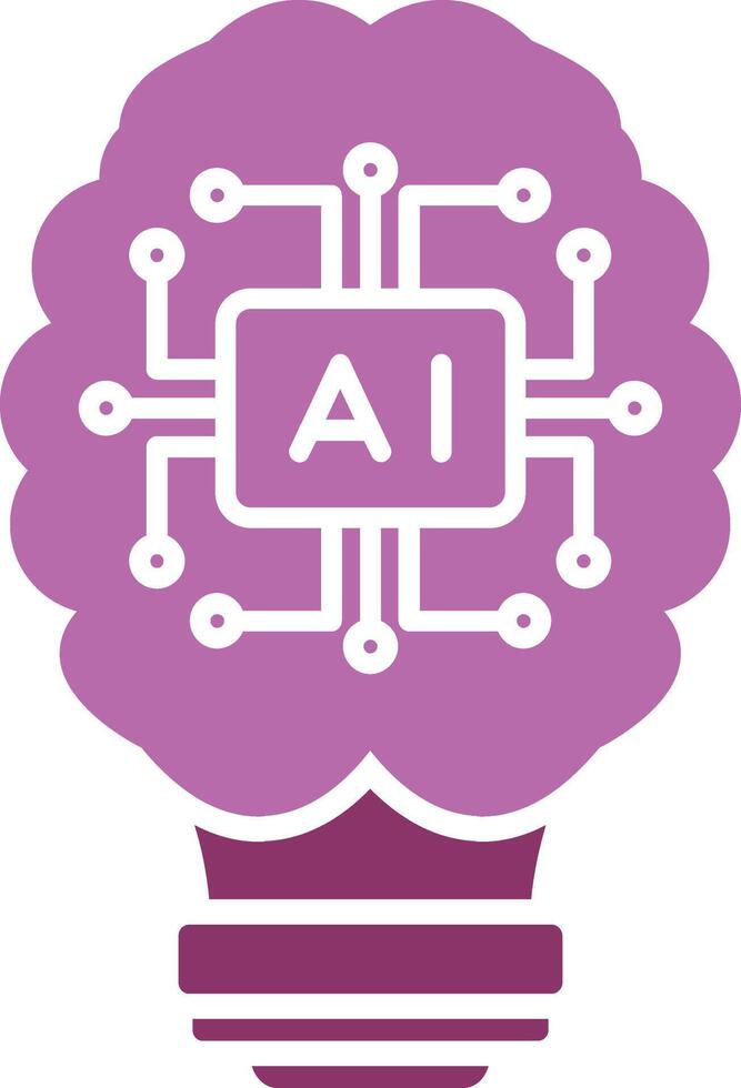 Artificial Intelligence Glyph Two Colour Icon vector