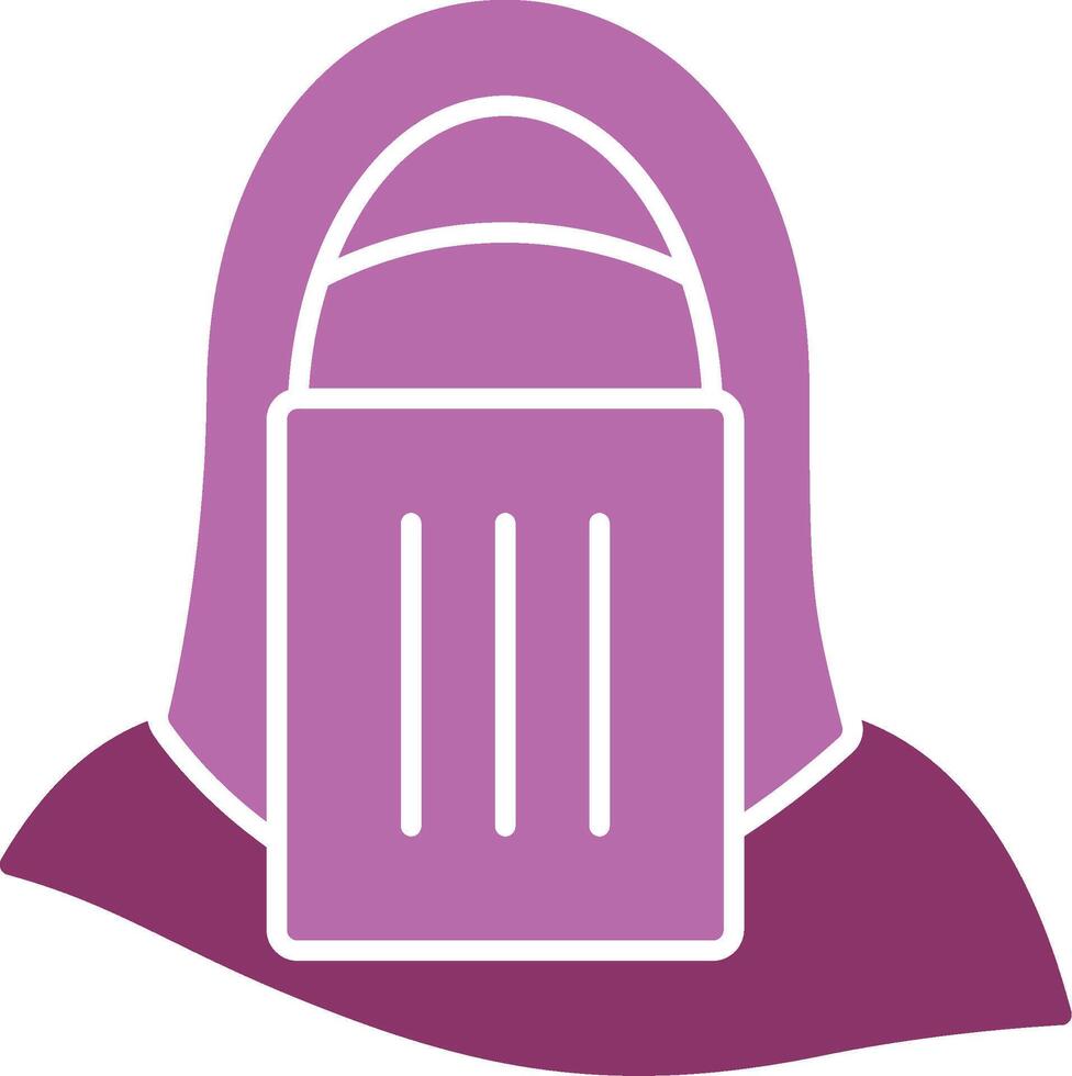 Niqab Glyph Two Colour Icon vector