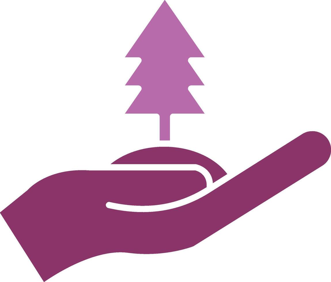 Tree Glyph Two Colour Icon vector