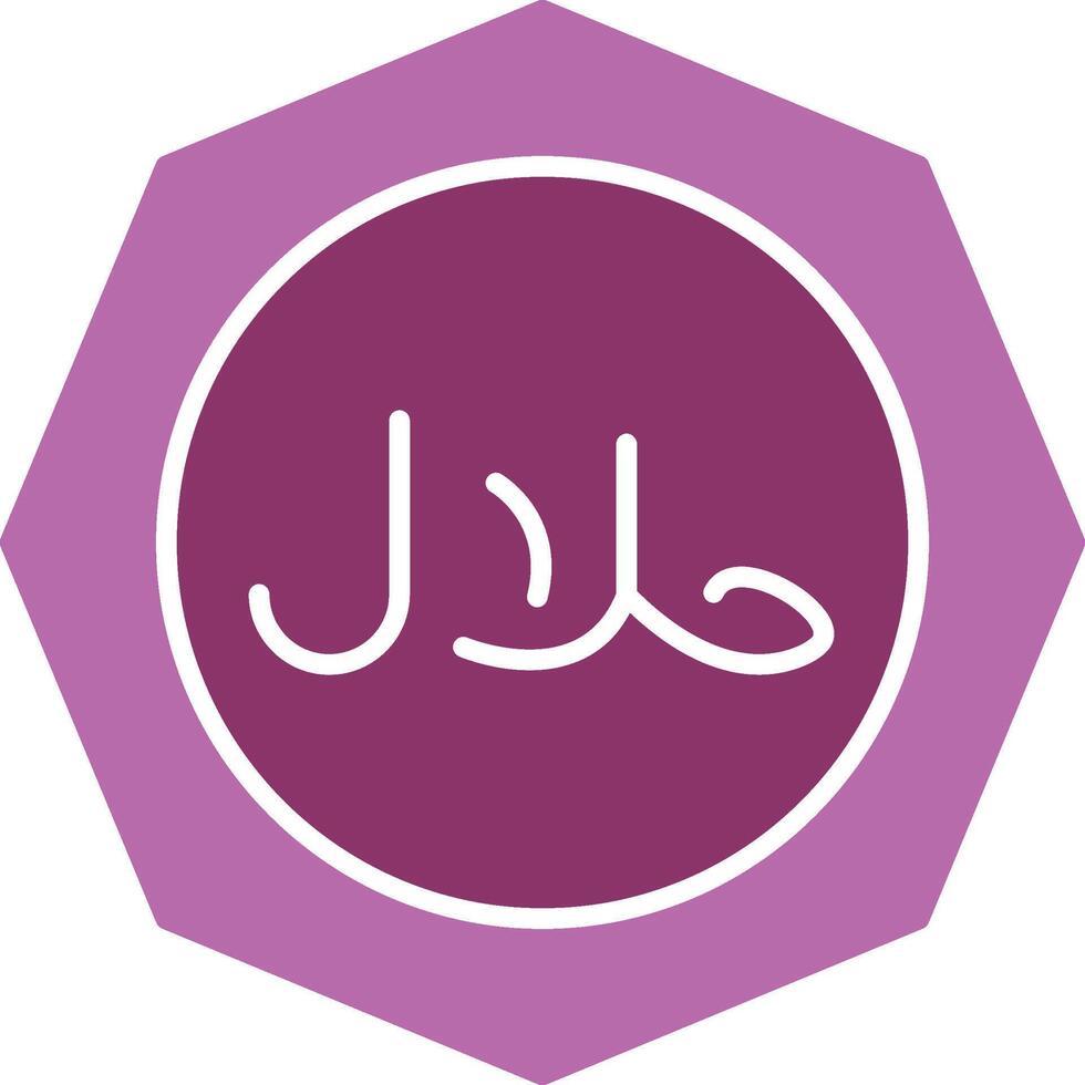 Halal Glyph Two Colour Icon vector
