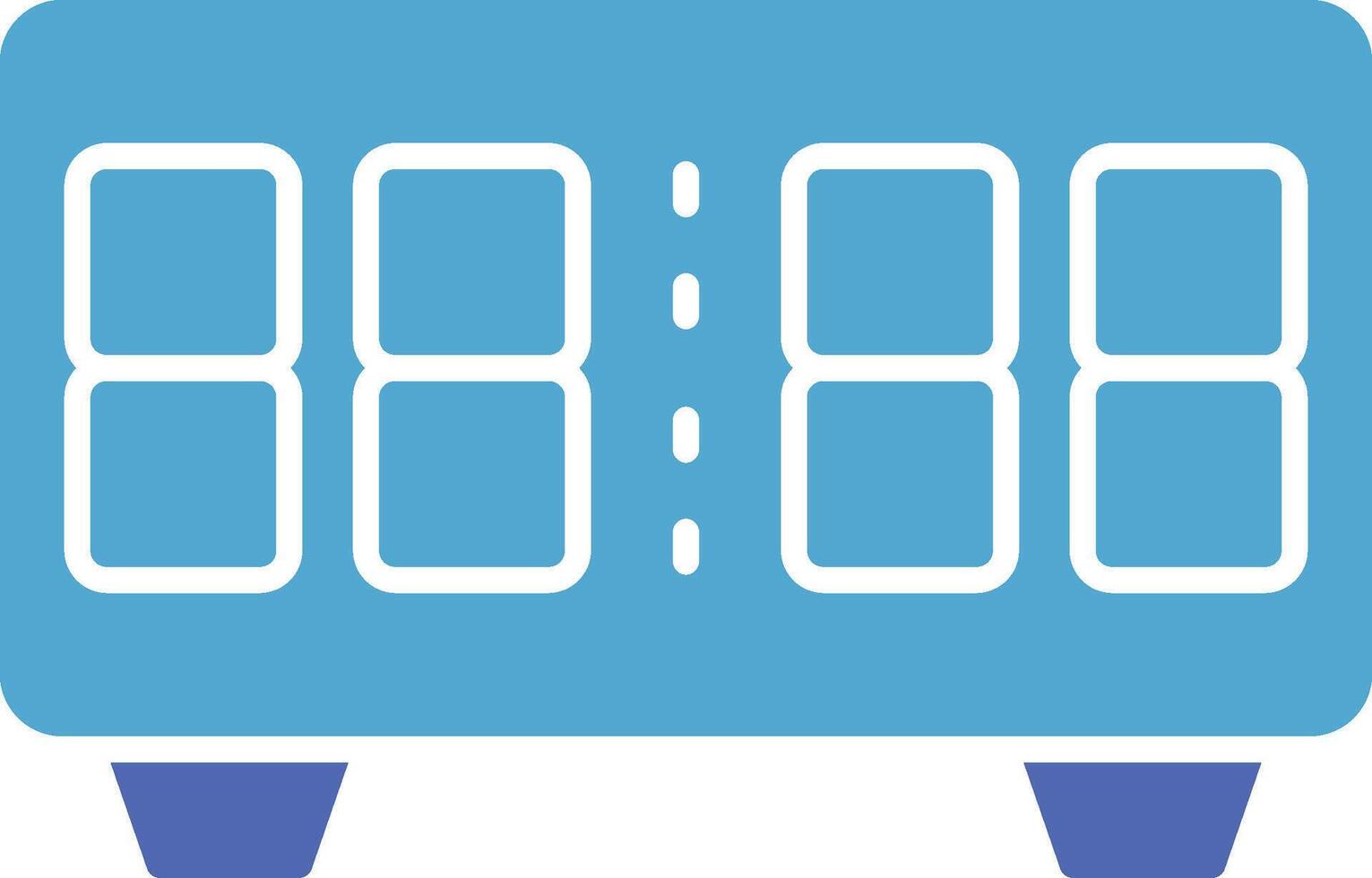 Digital Clock Glyph Two Colour Icon vector