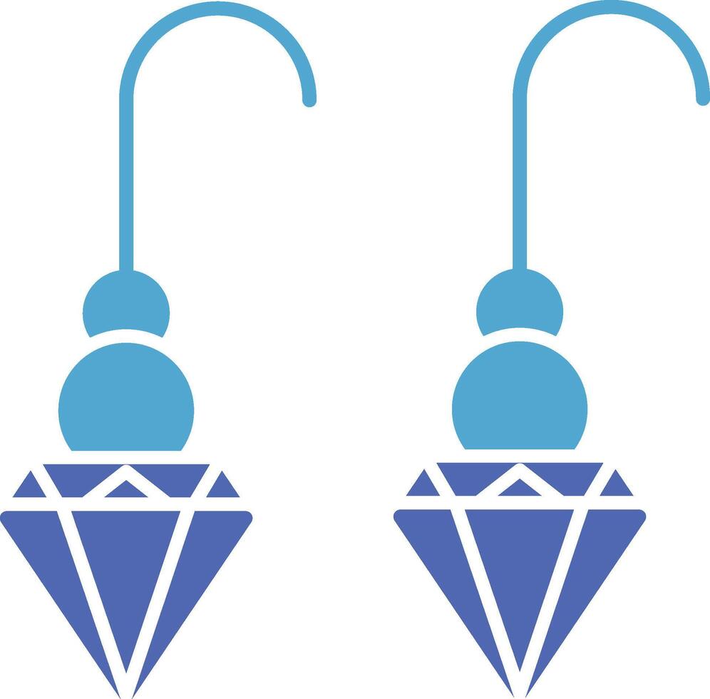 Round Earrings Glyph Two Colour Icon vector