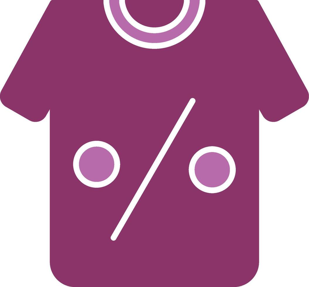 camiseta glifo dos color icono vector