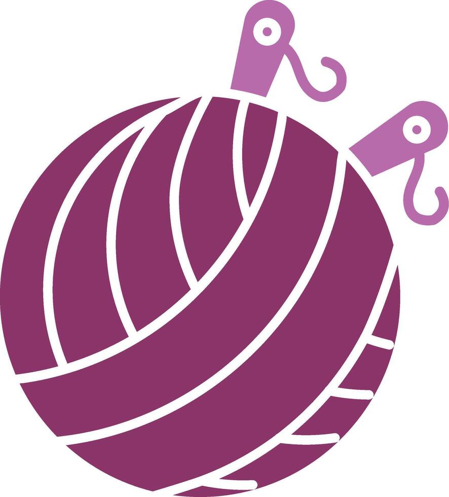 Yarn Ball Glyph Two Colour Icon vector