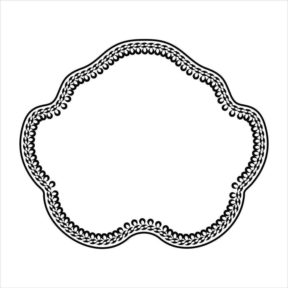 floral frame black and white clipart free vector