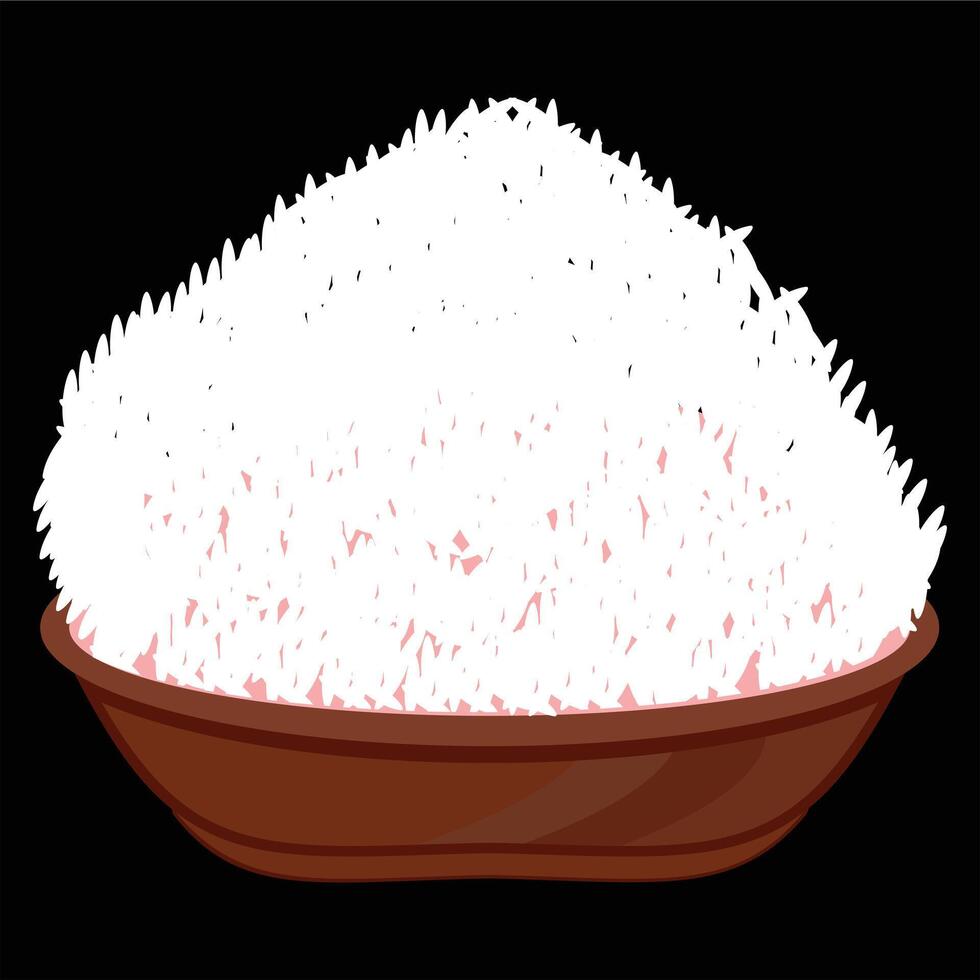 Vector delicious indian rice on the bowl