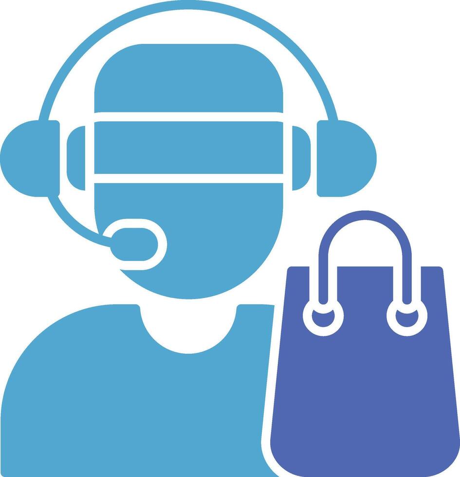 Customer Service Agent Glyph Two Colour Icon vector