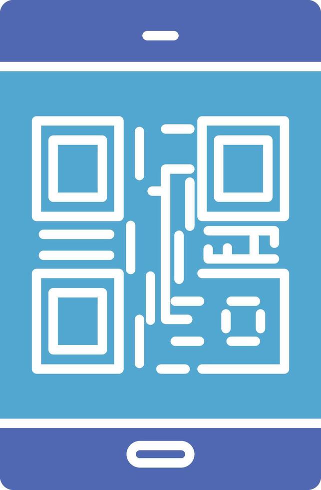 Qr Code Glyph Two Colour Icon vector