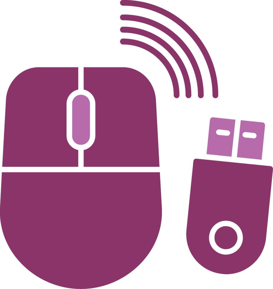 Wireless Mouse Glyph Two Colour Icon vector