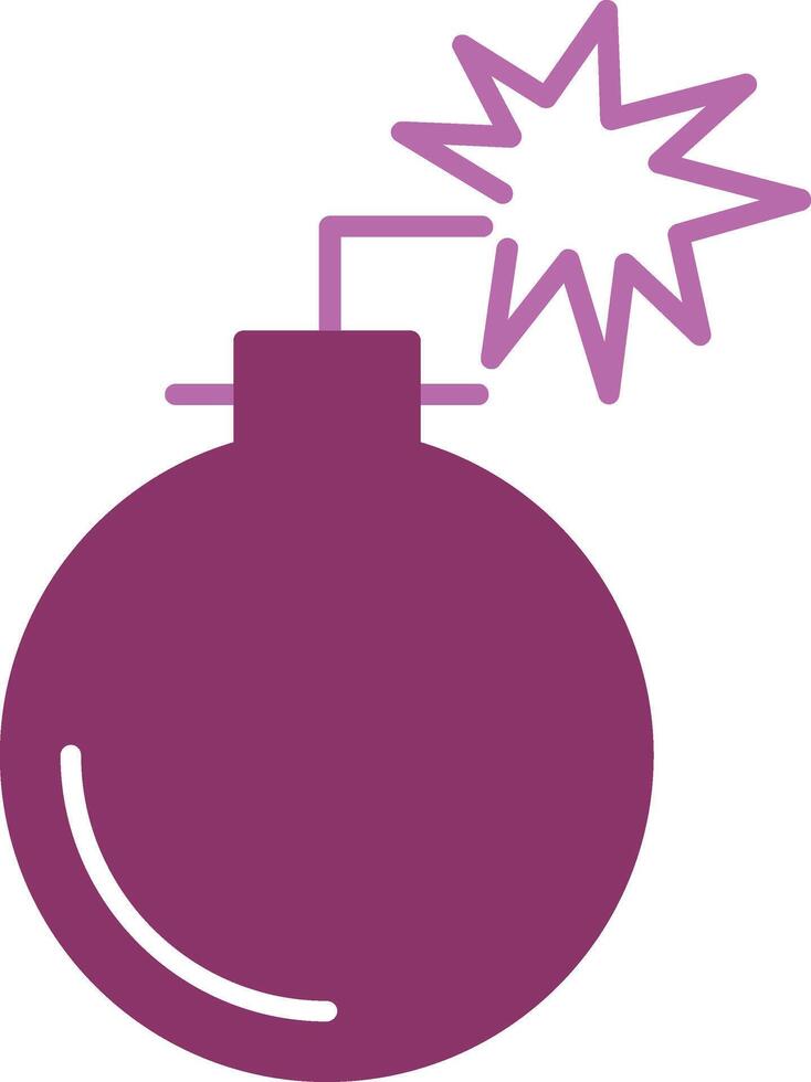 Bomb Glyph Two Colour Icon vector