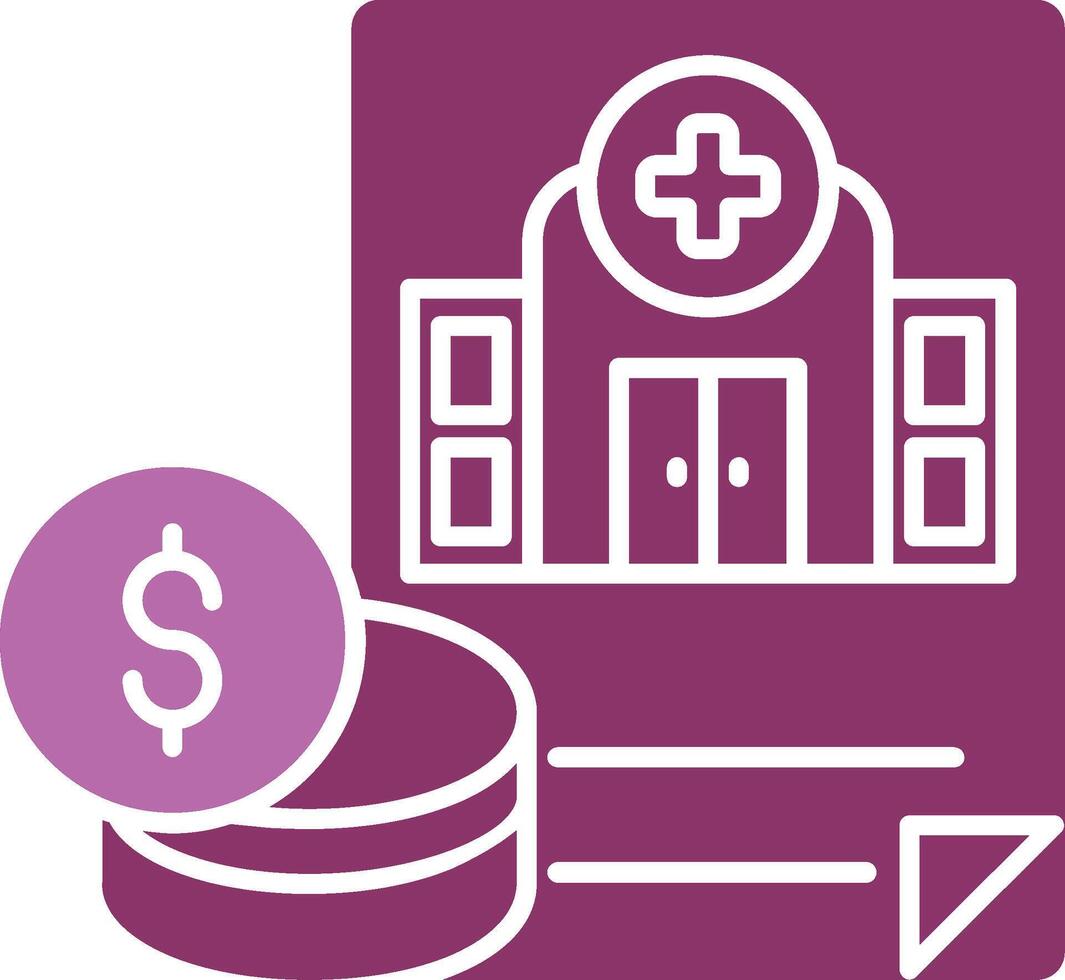 Hospital Budget Glyph Two Colour Icon vector