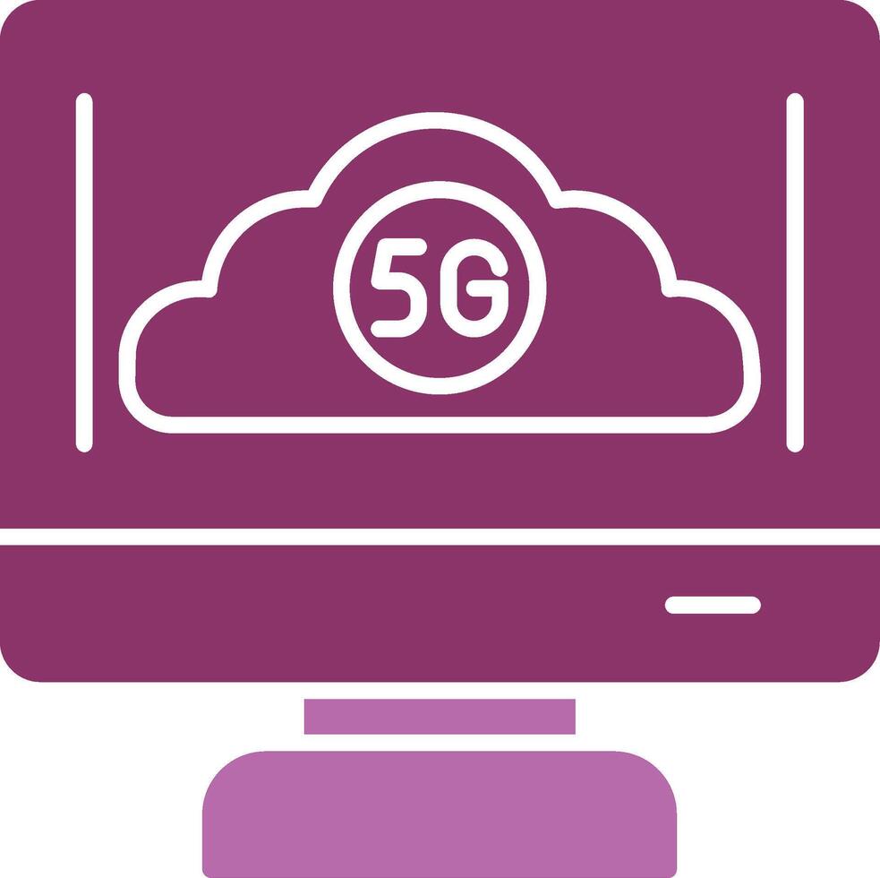 Cloud Connection Glyph Two Colour Icon vector