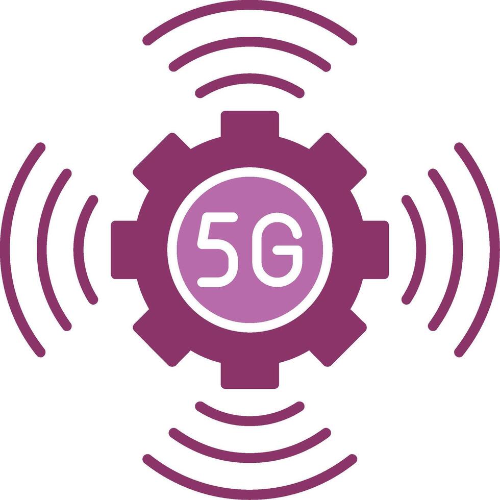5G Glyph Two Colour Icon vector