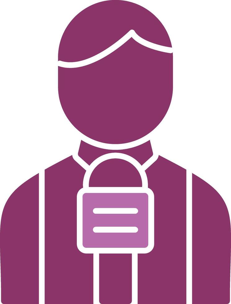 Journalist Glyph Two Colour Icon vector