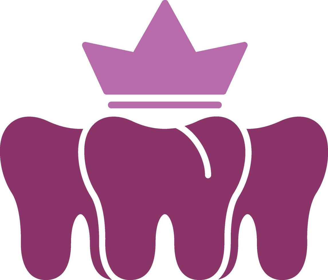 Dental Crown Glyph Two Colour Icon vector