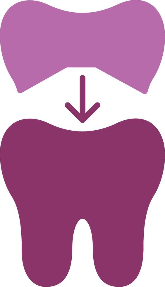 Tooth Cap Glyph Two Colour Icon vector