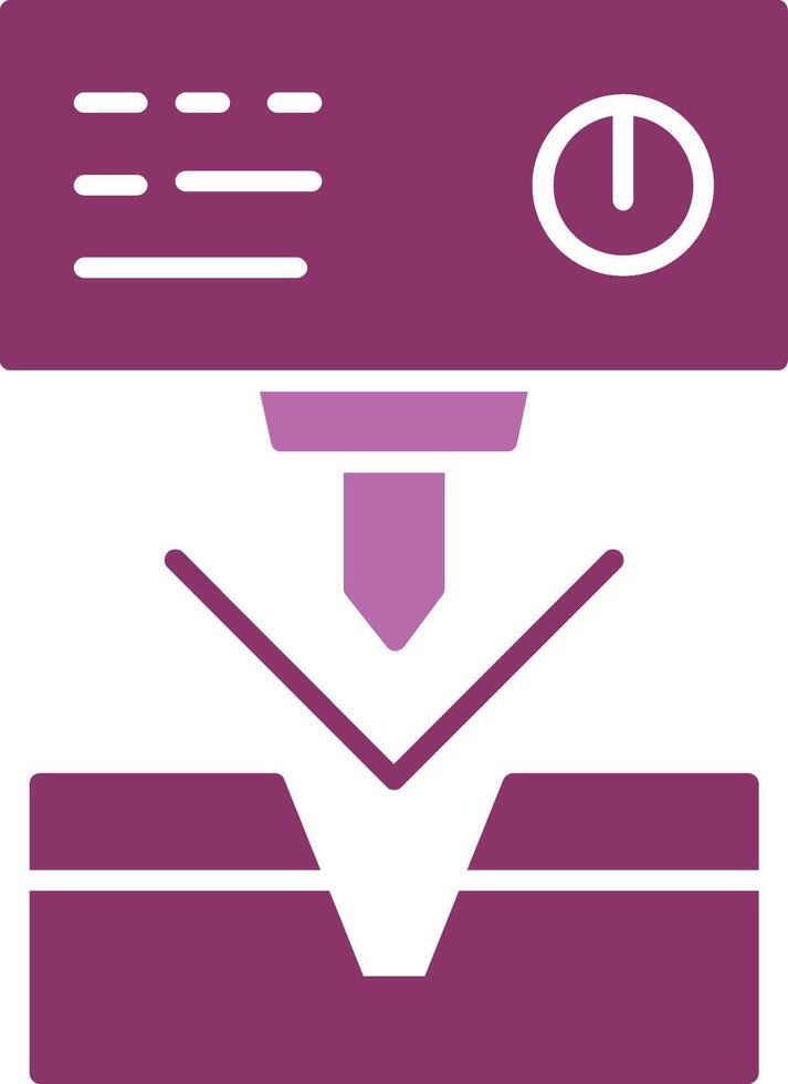 Metal Bending Machine Glyph Two Colour Icon vector
