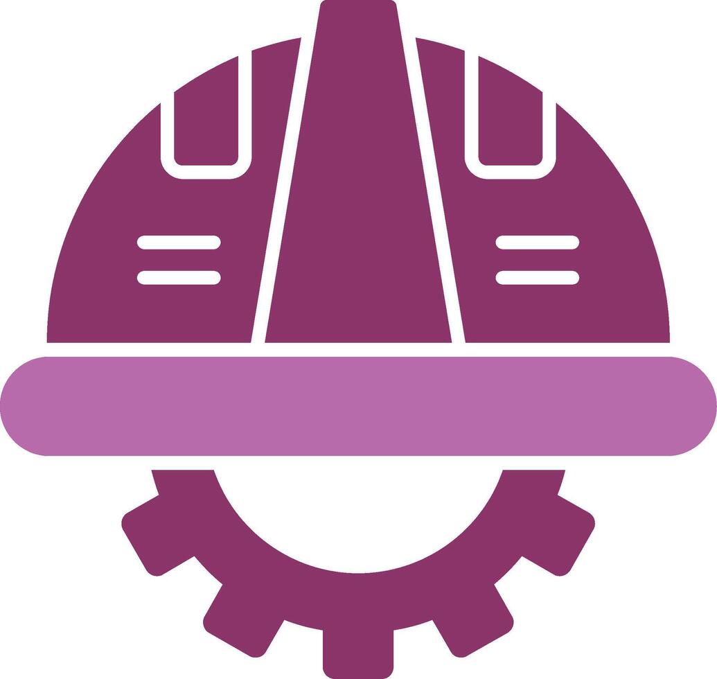 Saftey Helmet Glyph Two Colour Icon vector