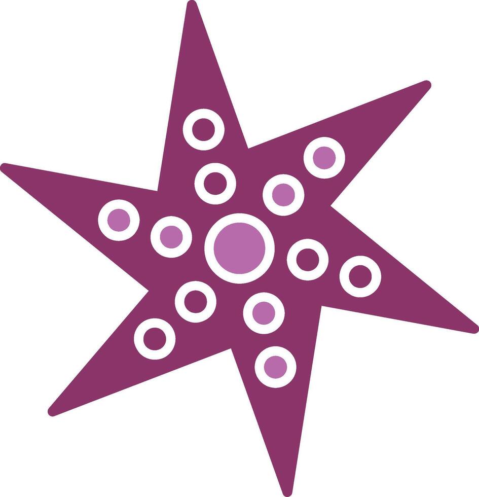 Starfish Glyph Two Colour Icon vector