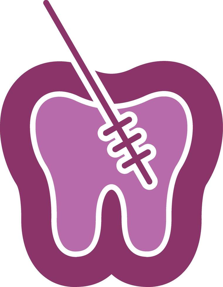 Root Canal Glyph Two Colour Icon vector