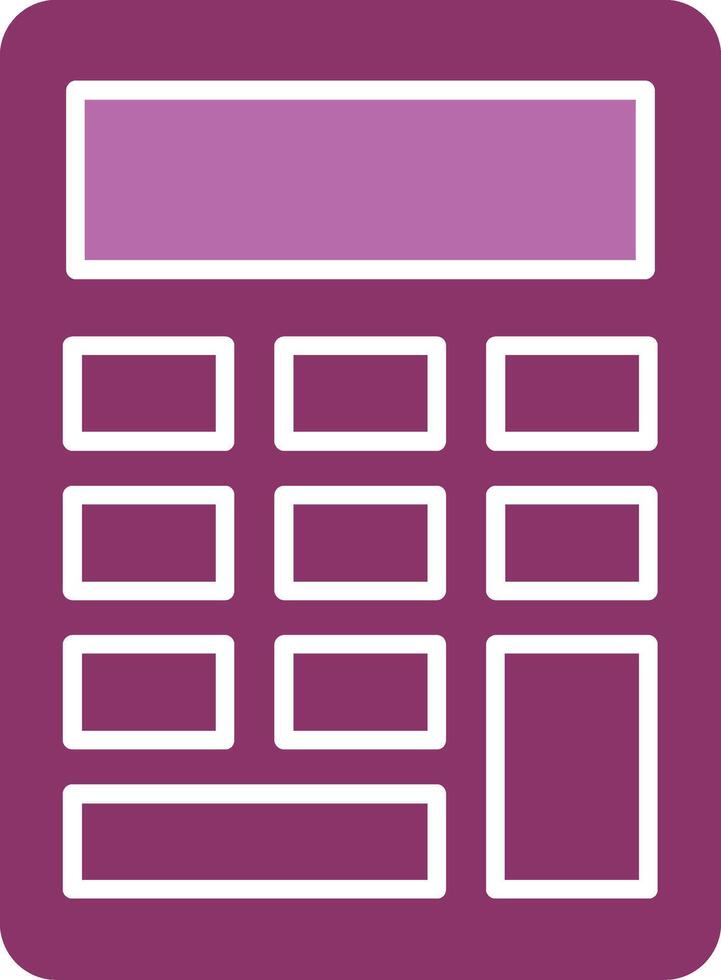 Calculator Glyph Two Colour Icon vector