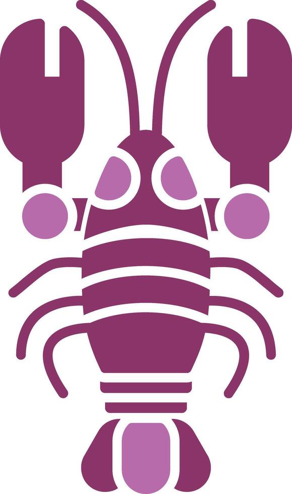 Lobster Glyph Two Colour Icon vector
