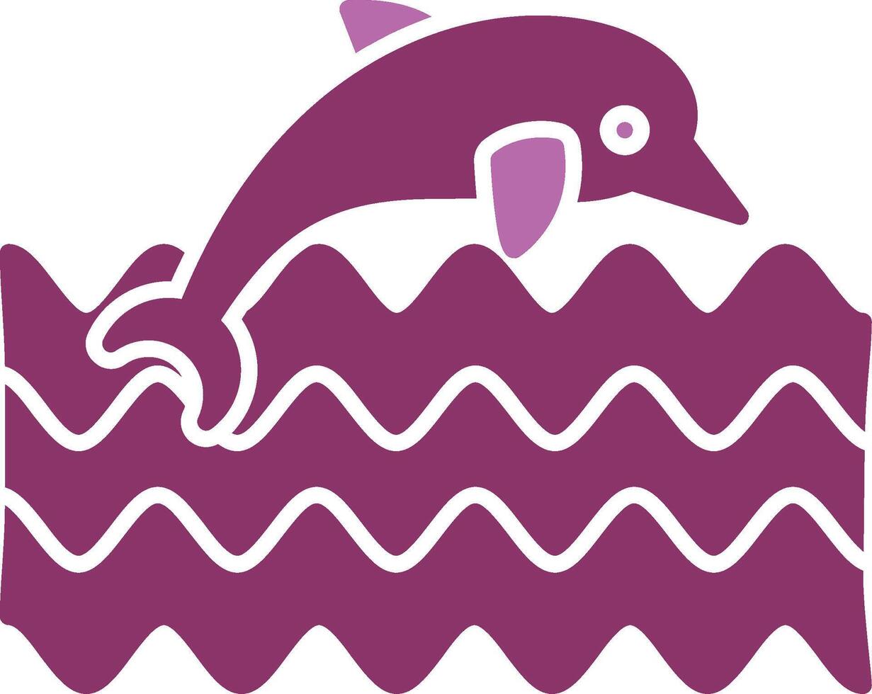 Dolphin Glyph Two Colour Icon vector