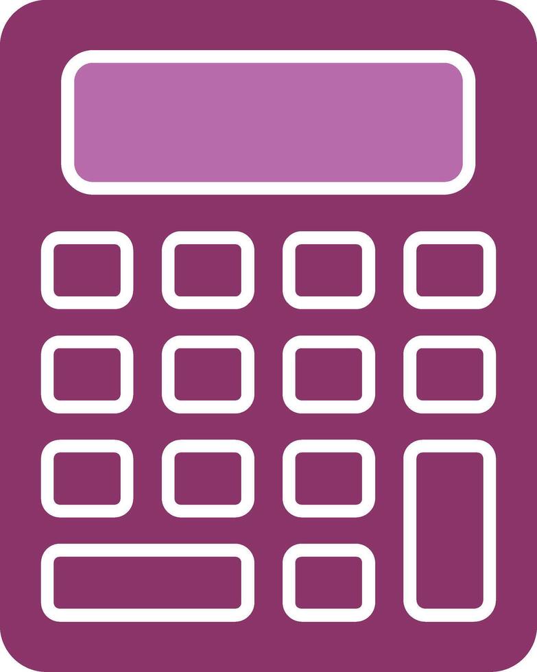 Calculator Glyph Two Colour Icon vector