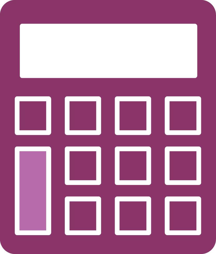 Calculator Glyph Two Colour Icon vector