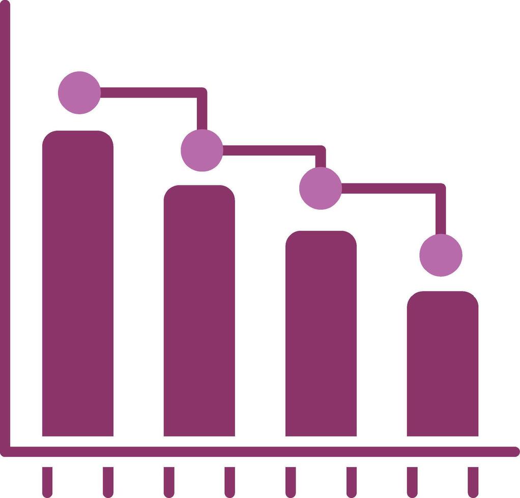 Bar Graph Glyph Two Colour Icon vector