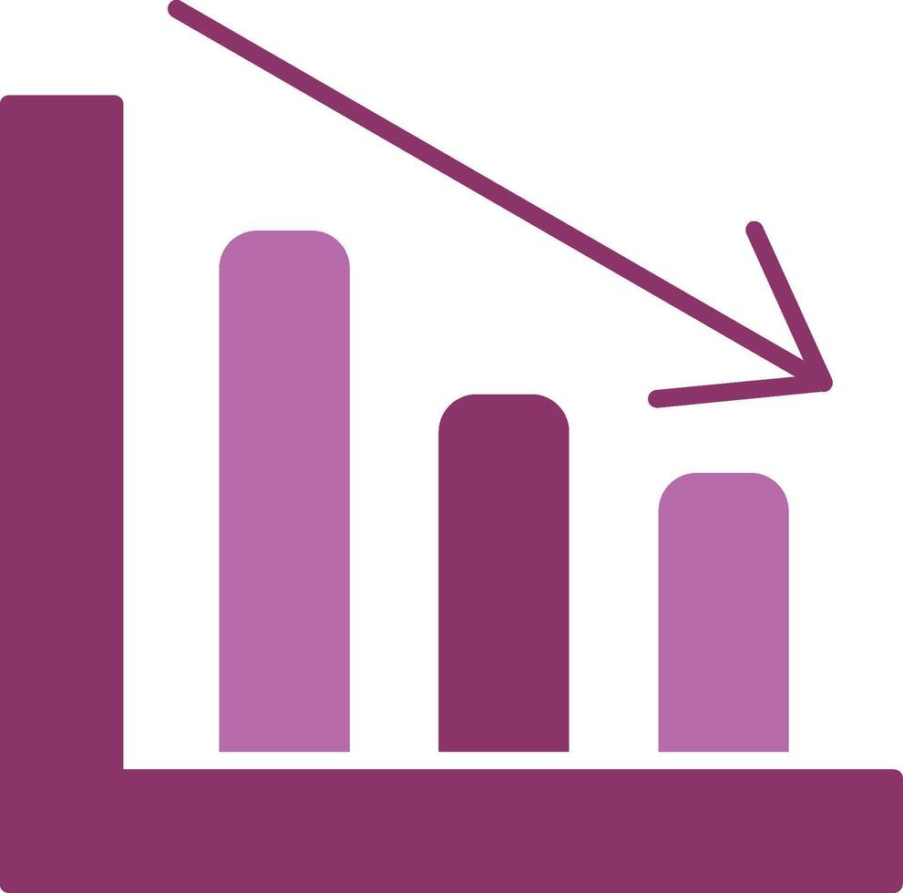 Line chart Glyph Two Colour Icon vector