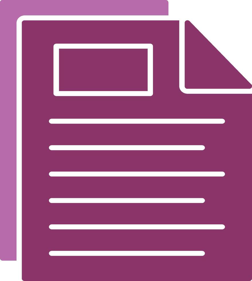 Document Glyph Two Colour Icon vector