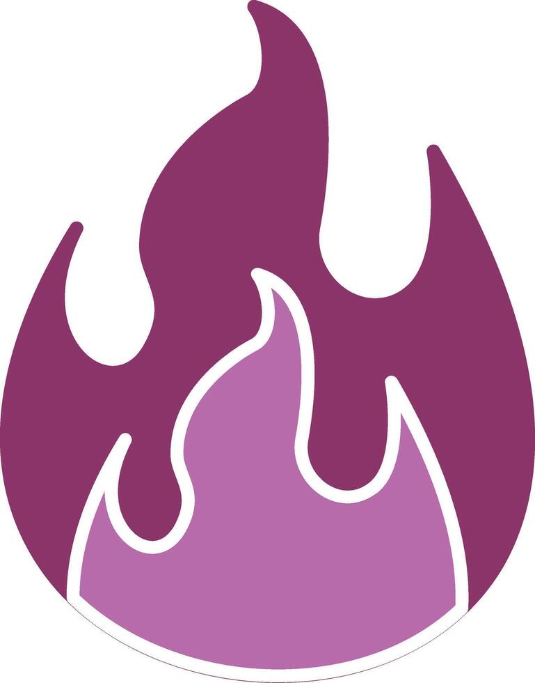 Flame Glyph Two Colour Icon vector