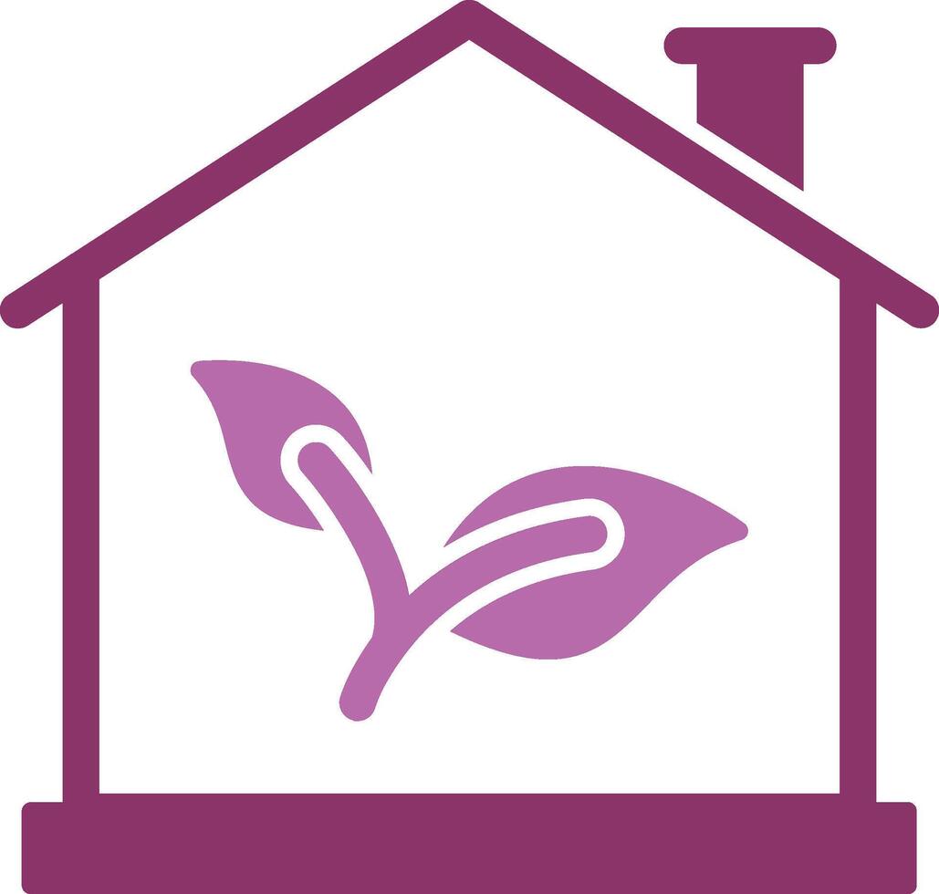 Eco House Glyph Two Colour Icon vector