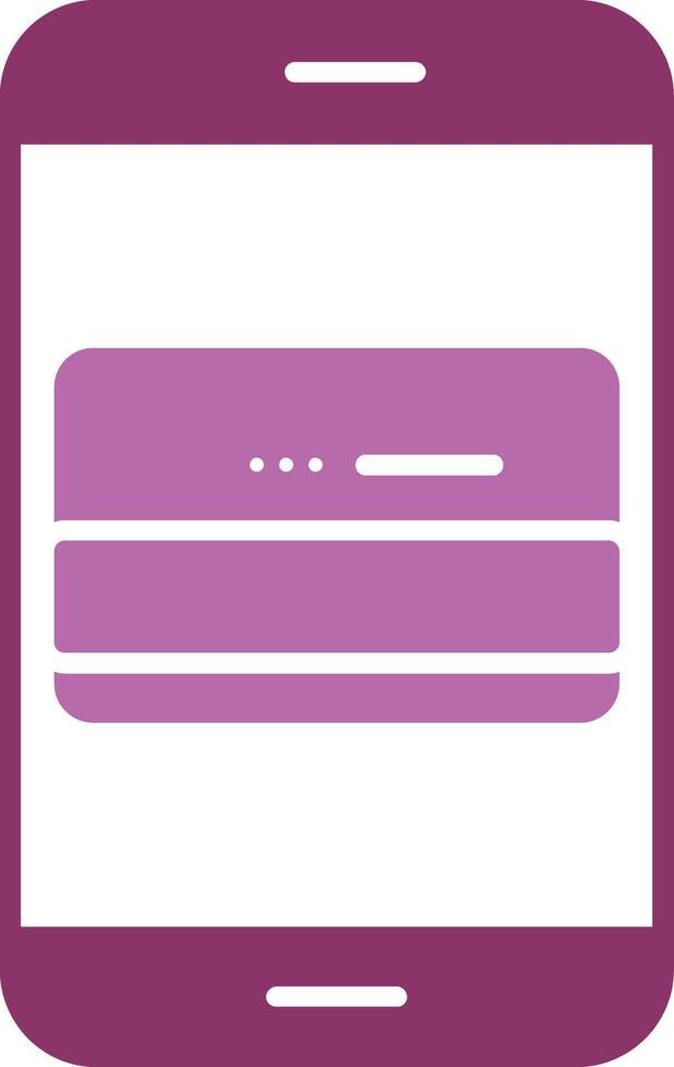 móvil bancario glifo dos color icono vector