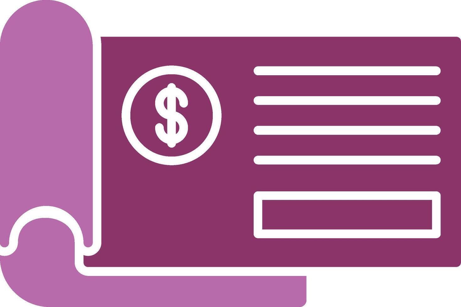 Bank Check Glyph Two Colour Icon vector