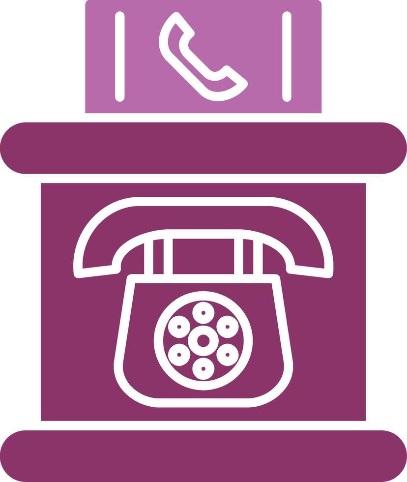 Telephone Booth Glyph Two Colour Icon vector