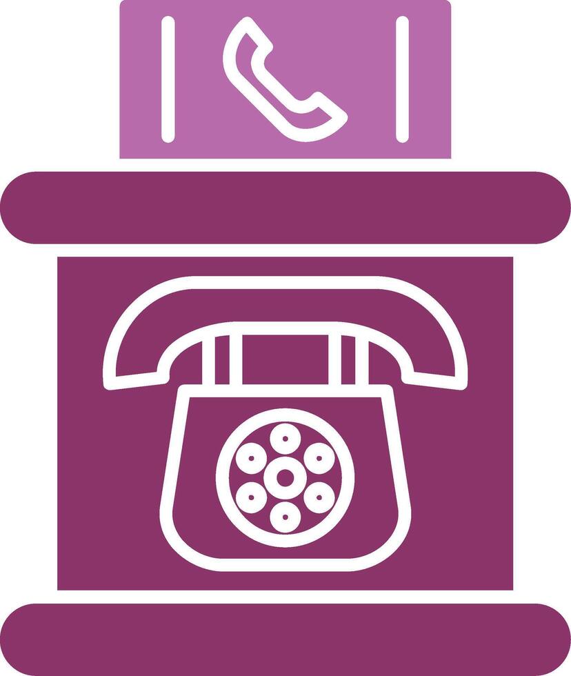 teléfono cabina glifo dos color icono vector