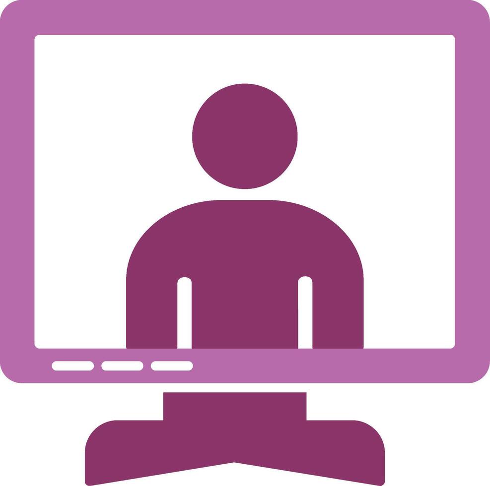 Online Meeting Glyph Two Colour Icon vector