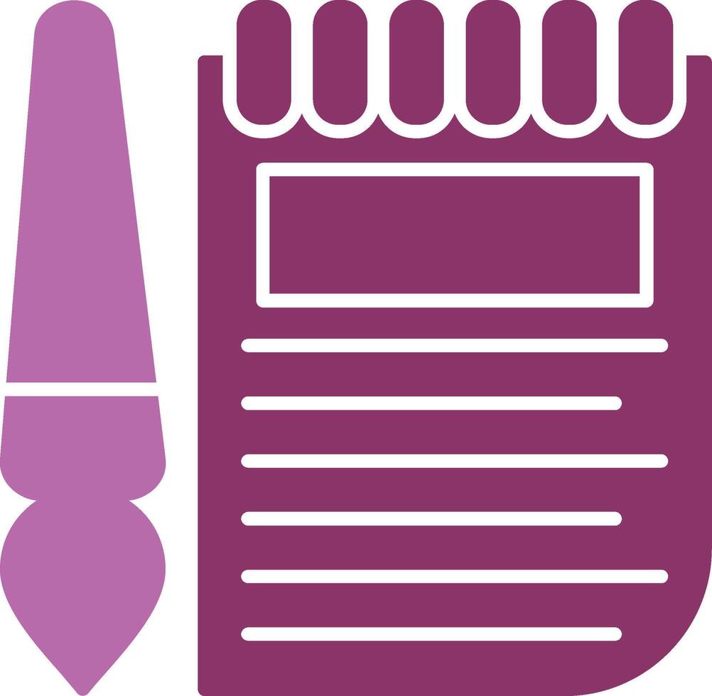 Sketchbook Glyph Two Colour Icon vector